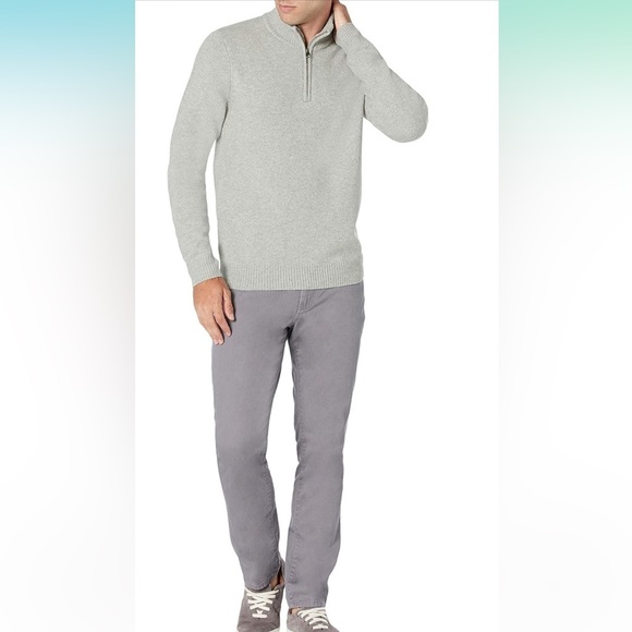 Gray Men's Long-Sleeve Soft Touch Quarter-Zip Sweater - Picture 1 of 6